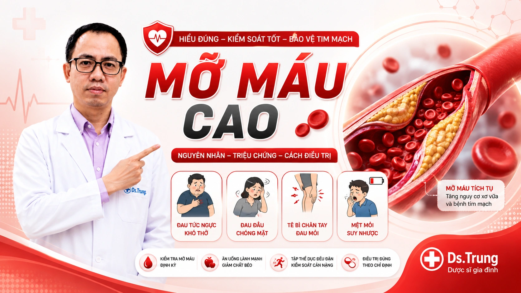 Mỡ máu cao: Nguyên nhân, Triệu chứng và phương pháp Điều Trị