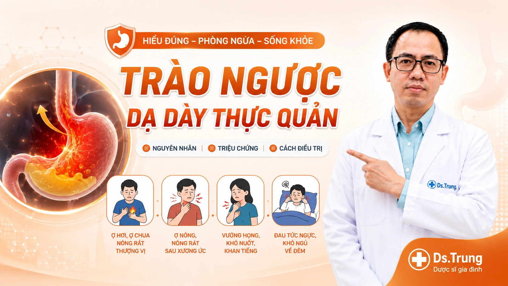 Trào Ngược Dạ Dày Thực Quản : Nguyên nhân, Triệu chứng và phương pháp Điều trị