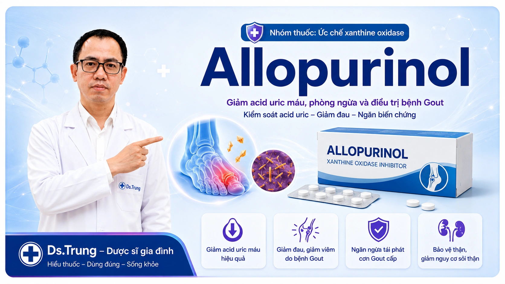 Thuốc Allopurinol: Công dụng, Liều dùng & Chống chỉ định